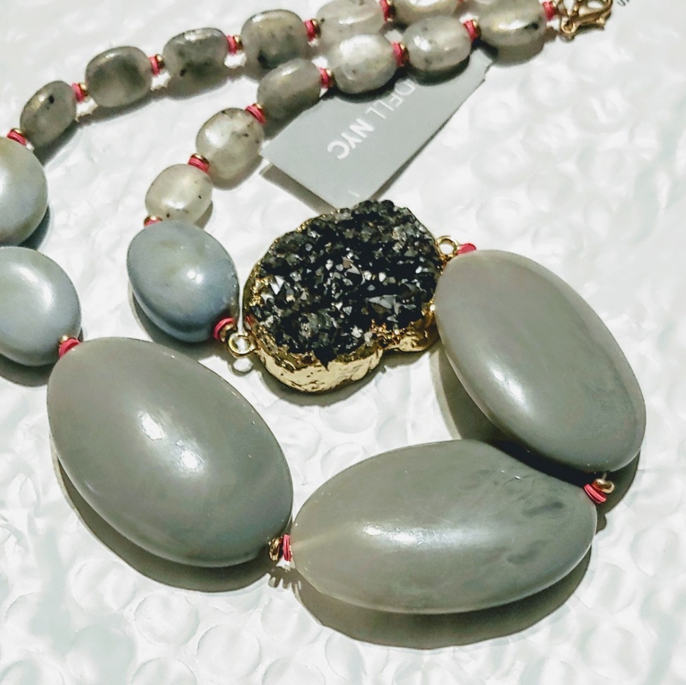 Druzy Beaded Statement Necklace